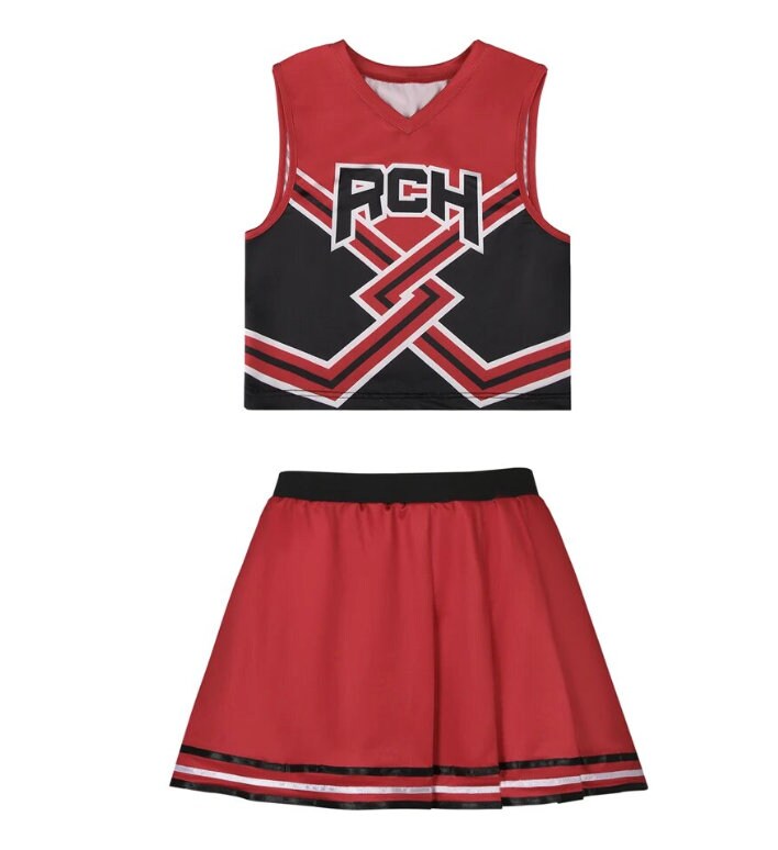 Bring It On Cosplay Costume Cheerleader Movie RCH Printed Top Skirt Cheerleaders Uniform Green Clovers Cheerleading Outfits Tank Top Mini