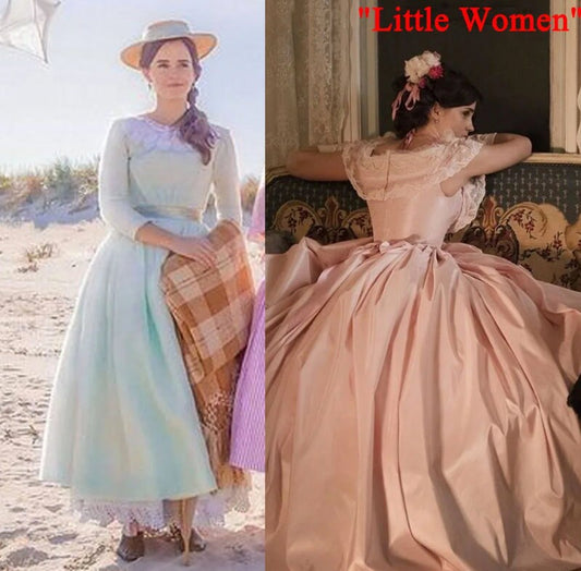 Custom made Cosplaydiy Little Women Victorian Bown Gown Medieval Queen Dress Emma Watson Meg March Civil War Southern Belle Loose Ball Gown