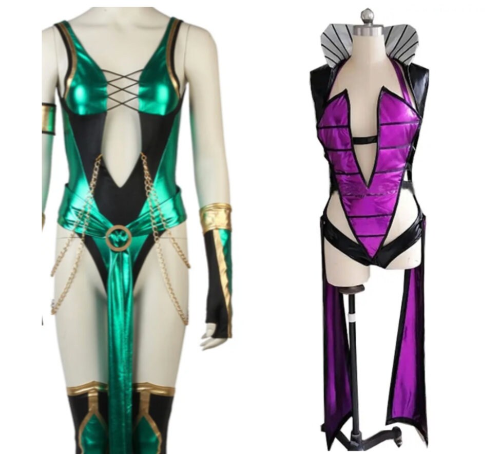 Custom made Women's Mortal Kombat X Jade/Sindel Cosplay Costume Costume Adult Women Sexy Jumpsuit Halloween Carnival Suit