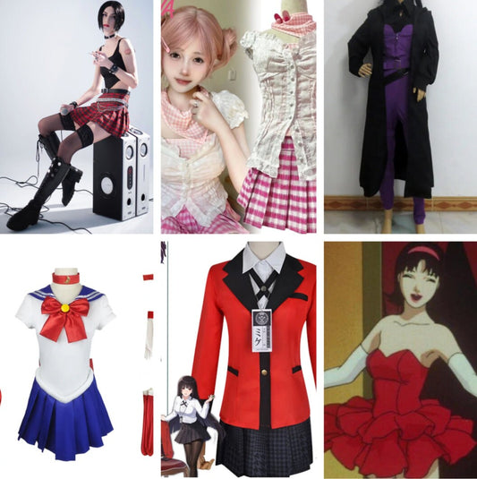 Custom made Popular anime manga Nana, Sailor Moon, Perfect Blue, Ergo Proxy, Kakegurui cosplay female girls fashion Halloween Party Outfit