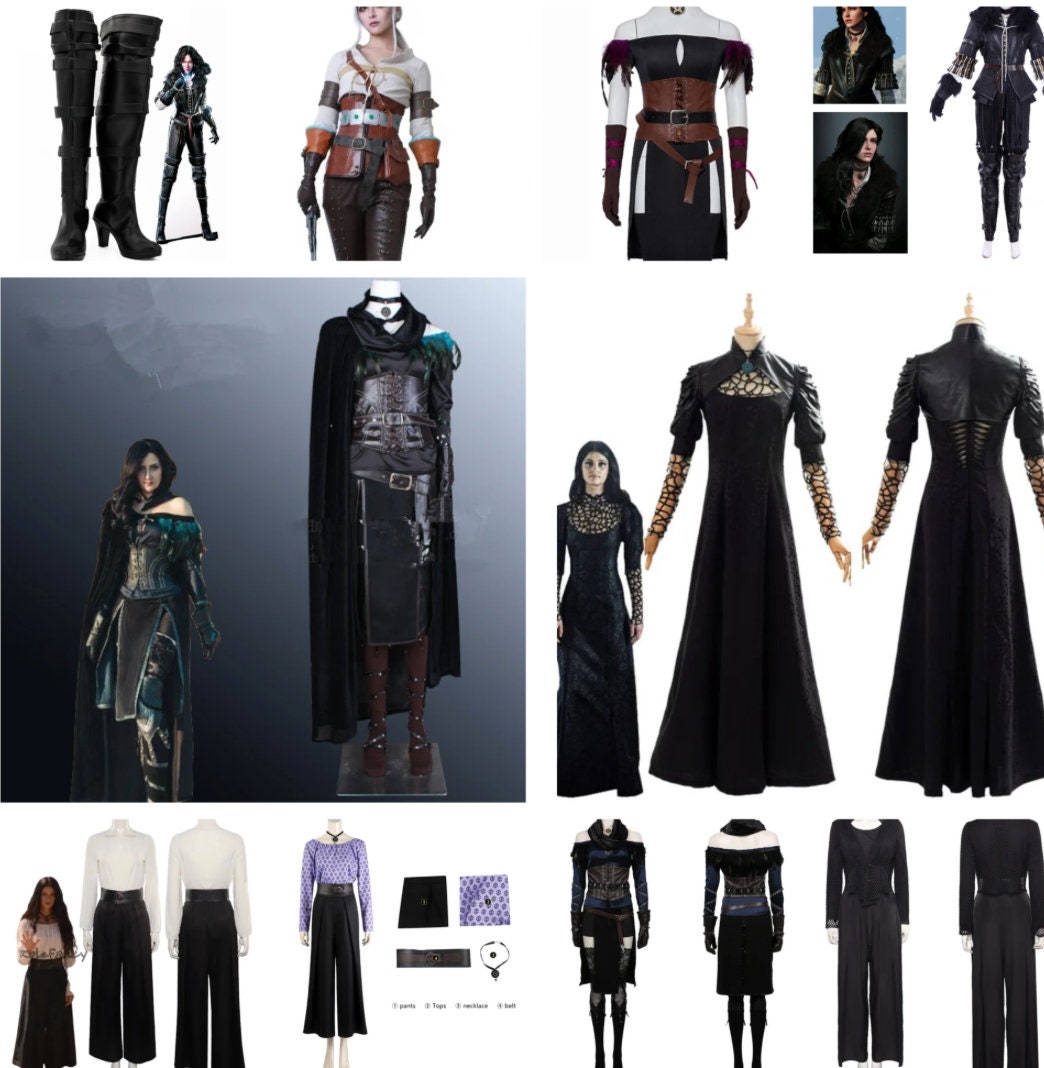 Custom made Yennefer, Ciri Cosplay Costume Game Witcher Wizard Women Top Skirt Outfits Halloween Party Clothes For Ladies Role Play Fashion